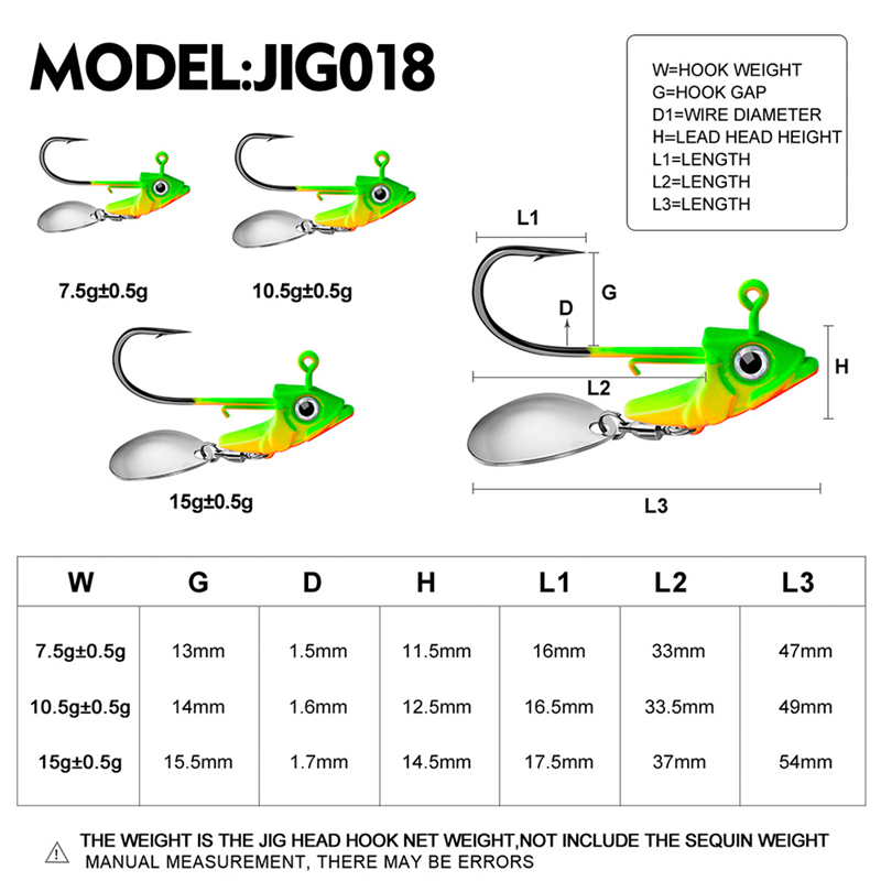 7g 10g 15g Lead Head Jig Hook  - Dry Herb Vaping Accessories review and price